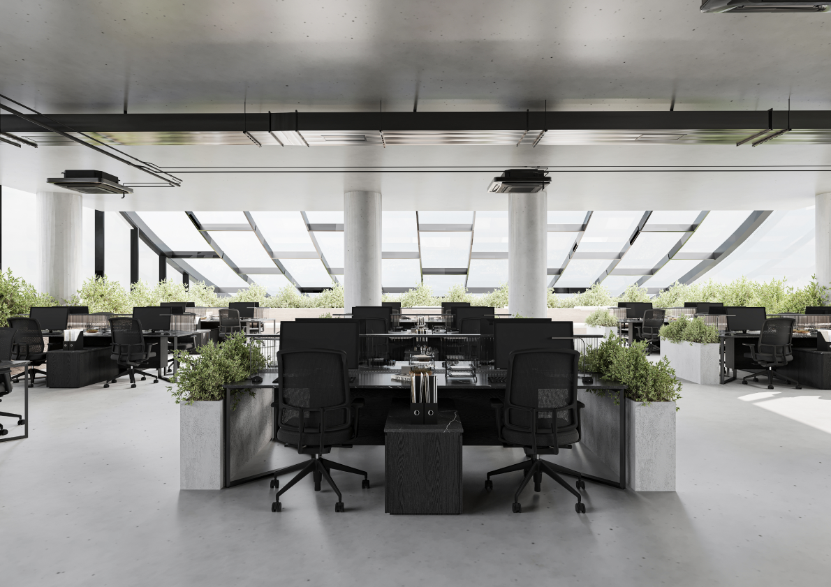 Glowing Tower Floor 4 modern office with modern architecture and modern furniture!