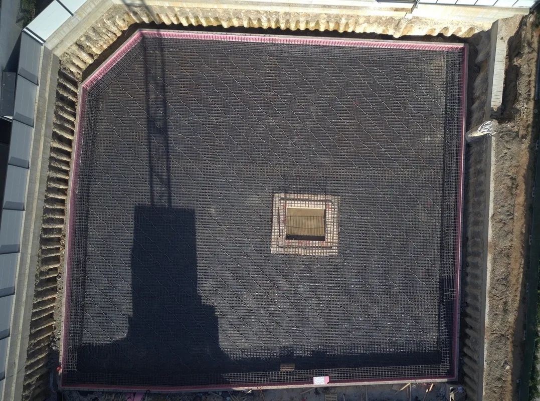 Lower Reinforcement Zone of the Foundation Slab Completed – Glowing Star, Kalabria – Prishtina, KOSOVË